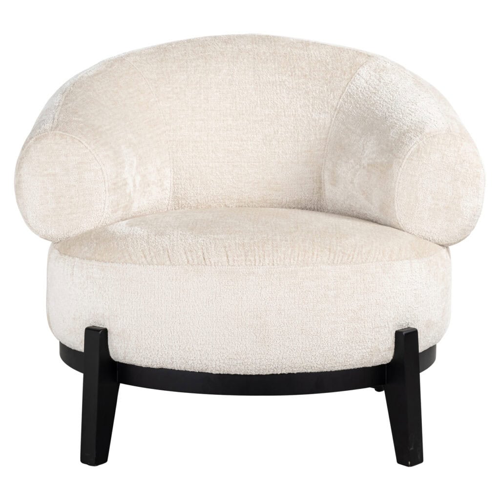 Chaise Montana  Chaise revêtement blanc et pieds noirs.