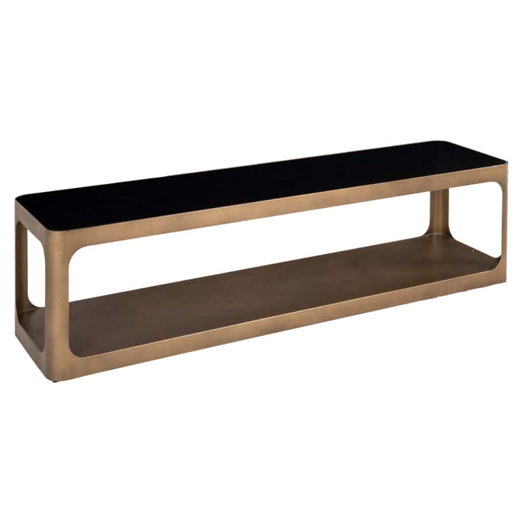 Claridge Modern TV Stand in Beige and Black, 160x40 cm.