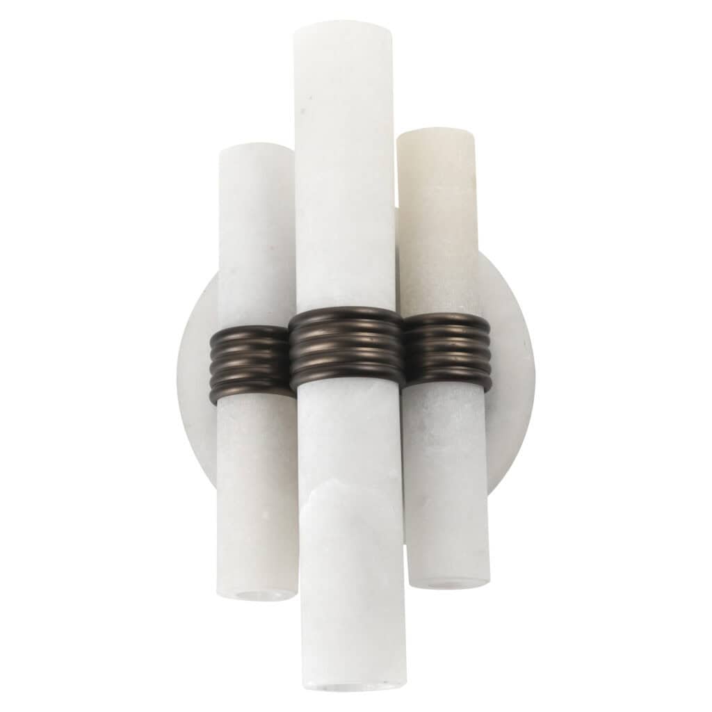 Moderne witte wandlamp Zara met metalen details voor interieur.