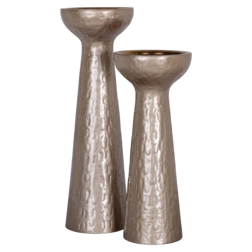 Kandelaar Juana beige klein, decoratief en elegant voor interieur.