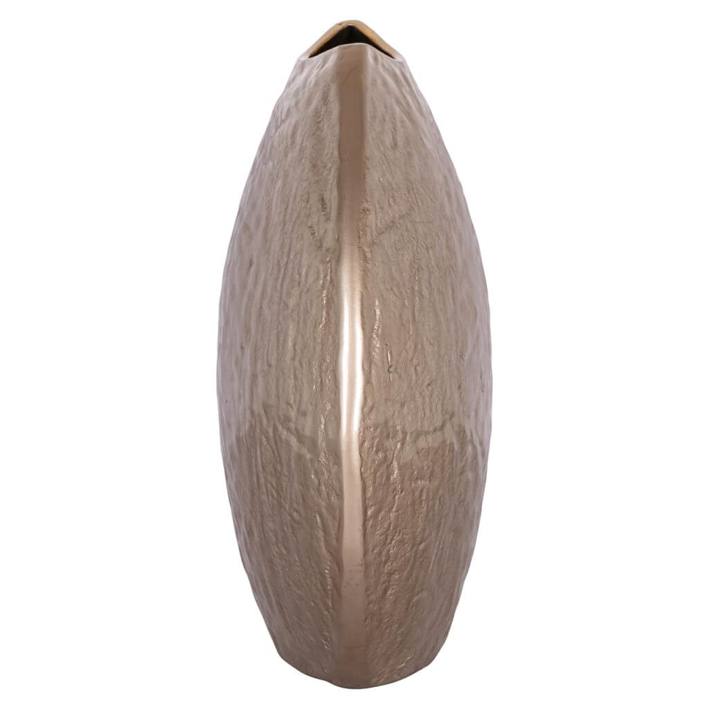 Vase en céramique moderne, texturé et aux teintes naturelles, idéal pour la décoration d'intérieur.