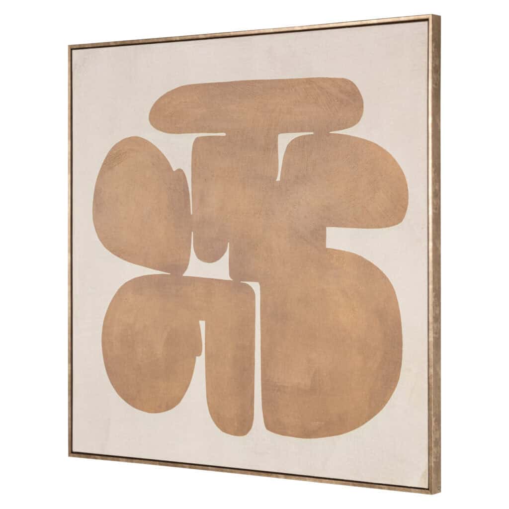Abstract muurkunst voor interieurdecoratie, beige en bruintinten.