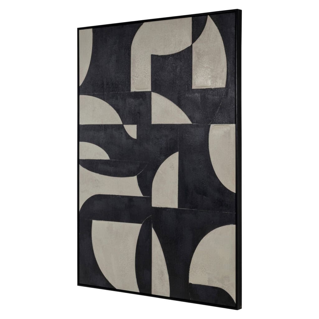 Œuvres d'art mural abstraites modernes en noir et blanc pour une décoration d'intérieur élégante.