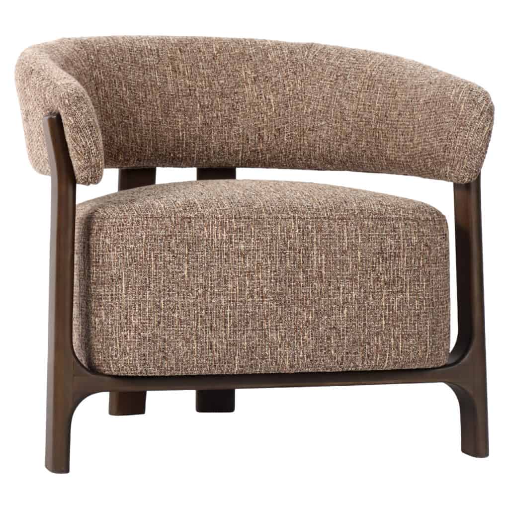 fauteuil moderne en tissu fauteuil structure en bois, idéal pour un intérieur élégant et une assise confortable.