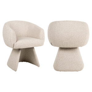 Moderne beige fauteuil en bijzettafel set voor stijlvolle interieurdecoratie.
