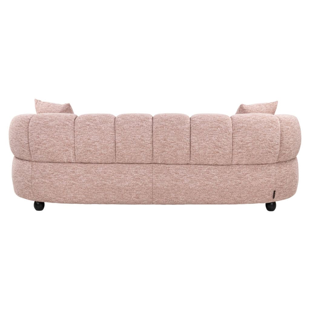 Pink fabric Sofa cushions, modern interior, comfortable seating.
