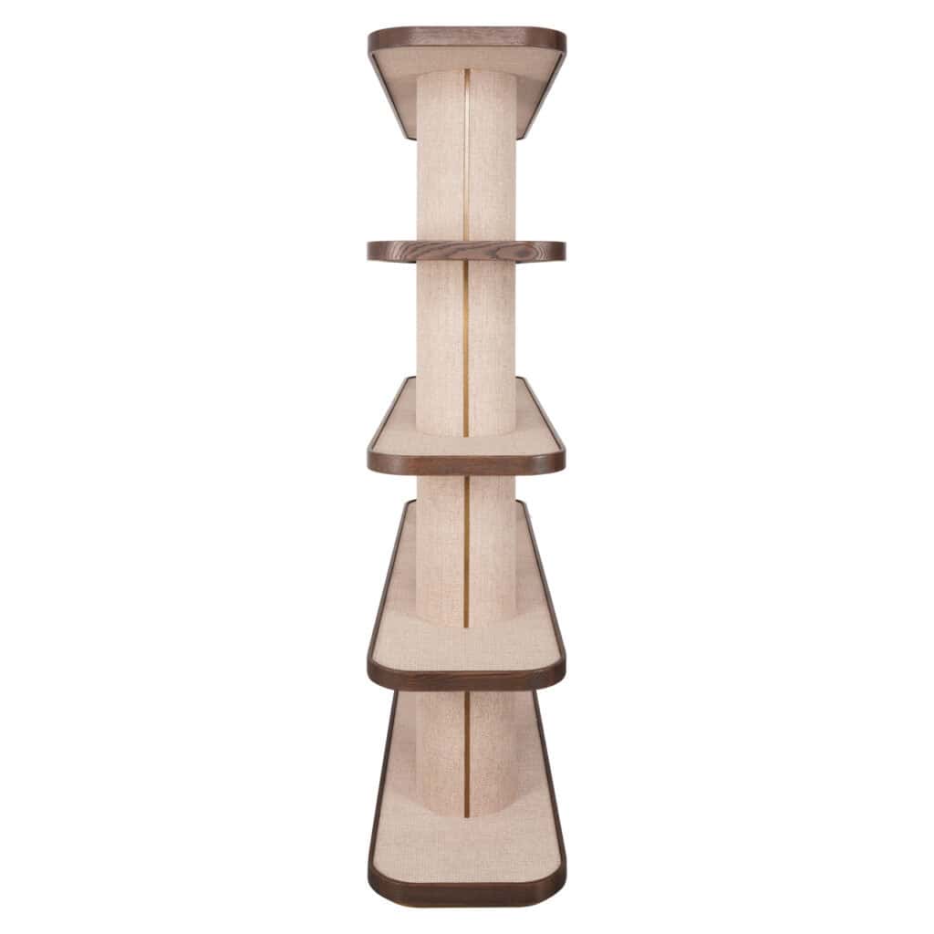 Étagère murale moderne en bois à plusieurs niveaux, pour un rangement élégant.