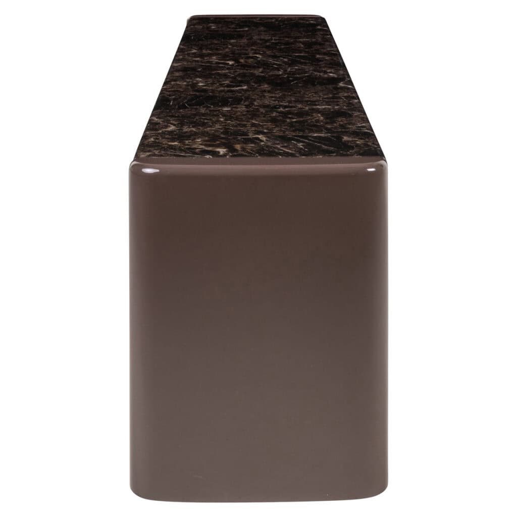 Modern side table with a marble top and ceramic base, perfect for interior decoration.
