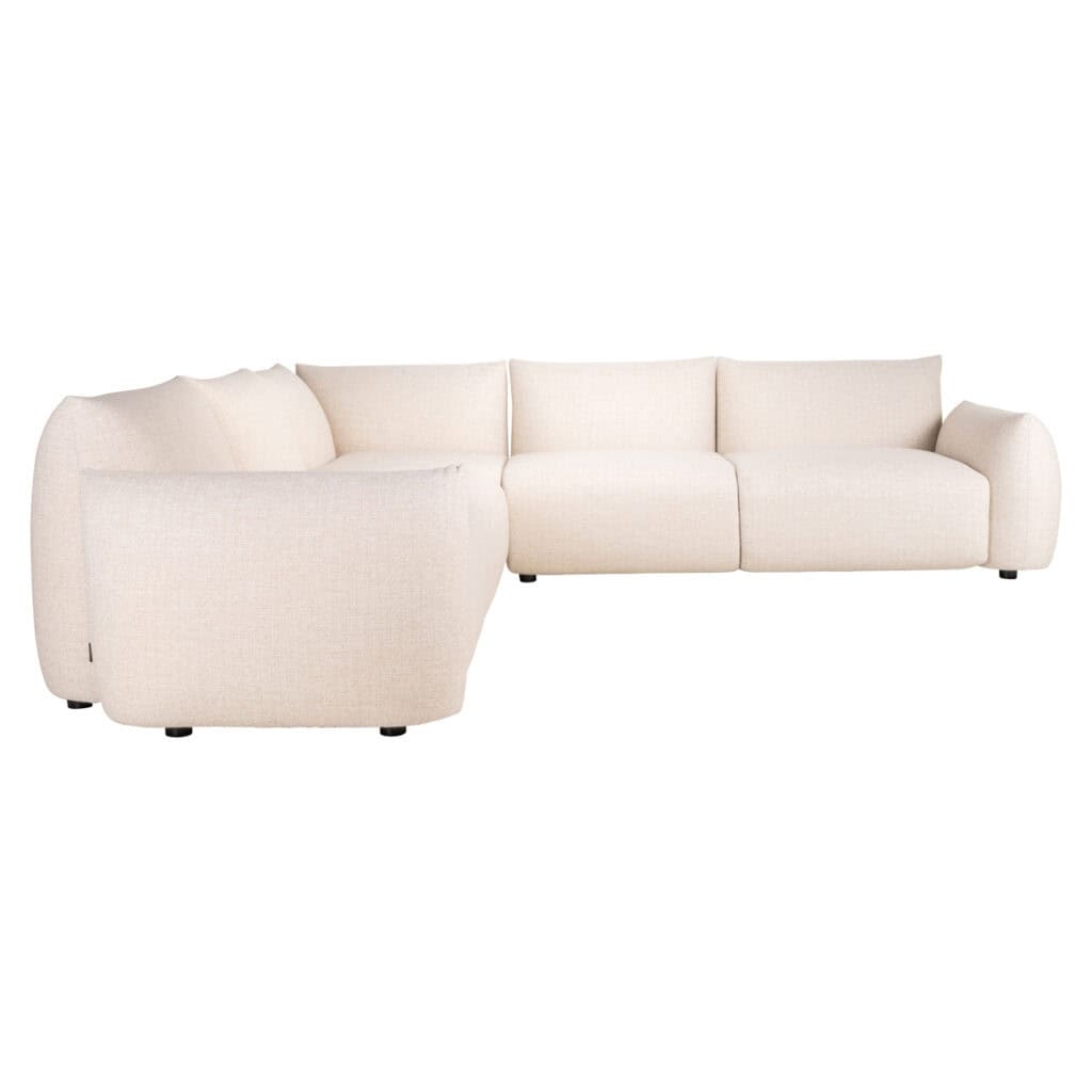 Modern white corner sofa for stylish living rooms and interior design.