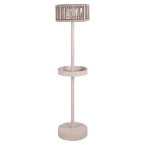 Moderne wandlamp met geïntegreerde bijzettafel, lichtroze kleur, stijlvolle interieuraccessoire.