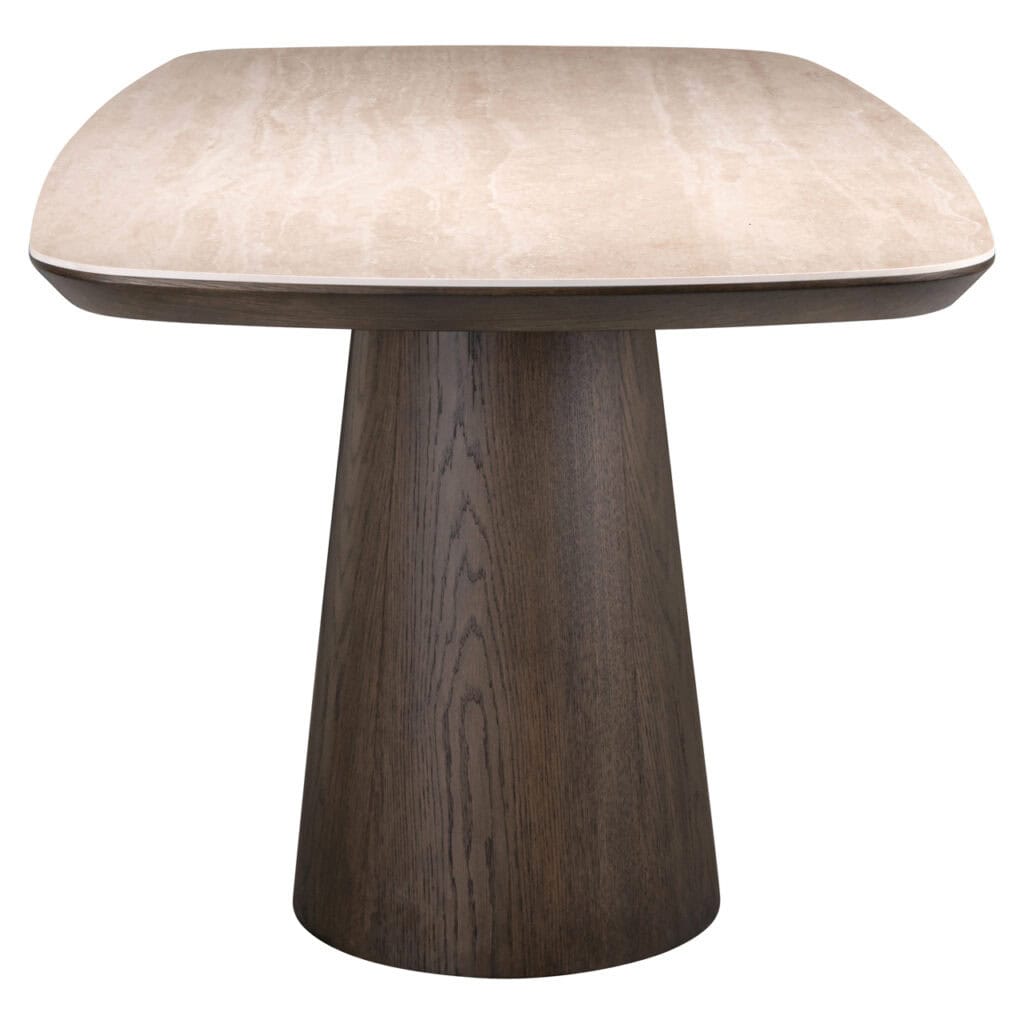 Bijzettafel met houten onderstel en marmeren blad, perfect voor modern interieur en stijlvolle woona.