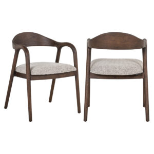 Modern wooden dining chairs with comfortable fabric seats and an elegant design for your home.