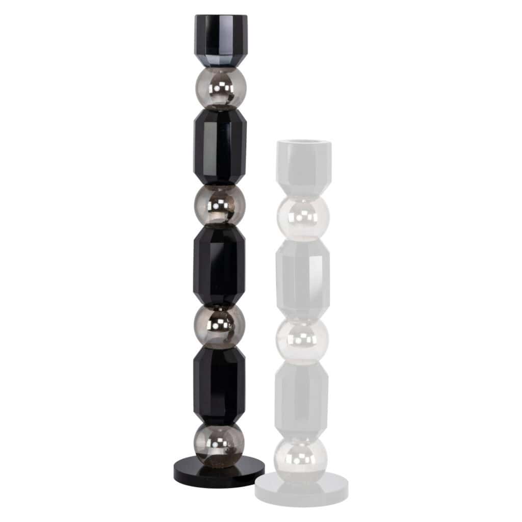 Modern sculpture with black and metallic beads for interior decoration.