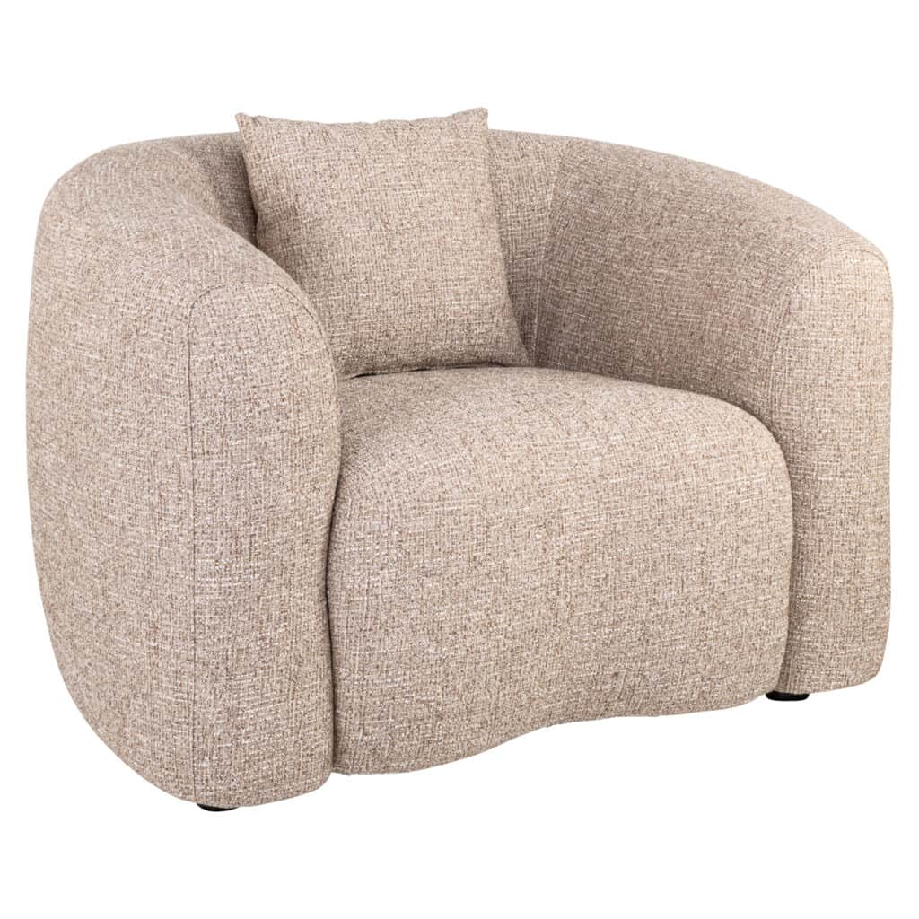 Bankstel met beige bekleding, modern en comfortabel, ideaal voor een stijlvolle woonkamer.