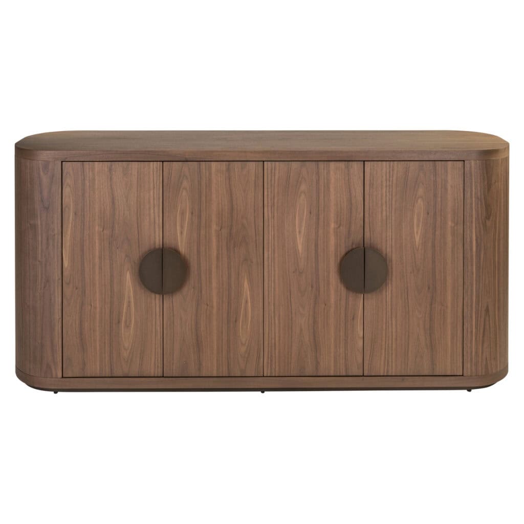 Elegant wooden sideboard with round handles, perfect for a modern interior.