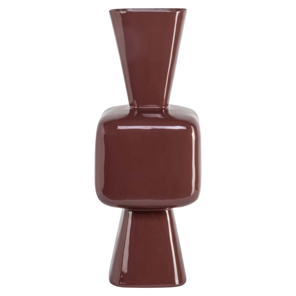 Vase en céramique élégant et moderne, de couleur marron, pour une décoration d'intérieur raffinée.