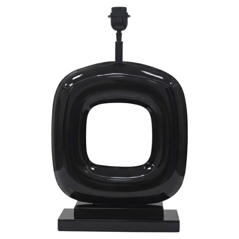 Élégante statue décorative noire au motif géométrique, destinée à la décoration d'intérieur.