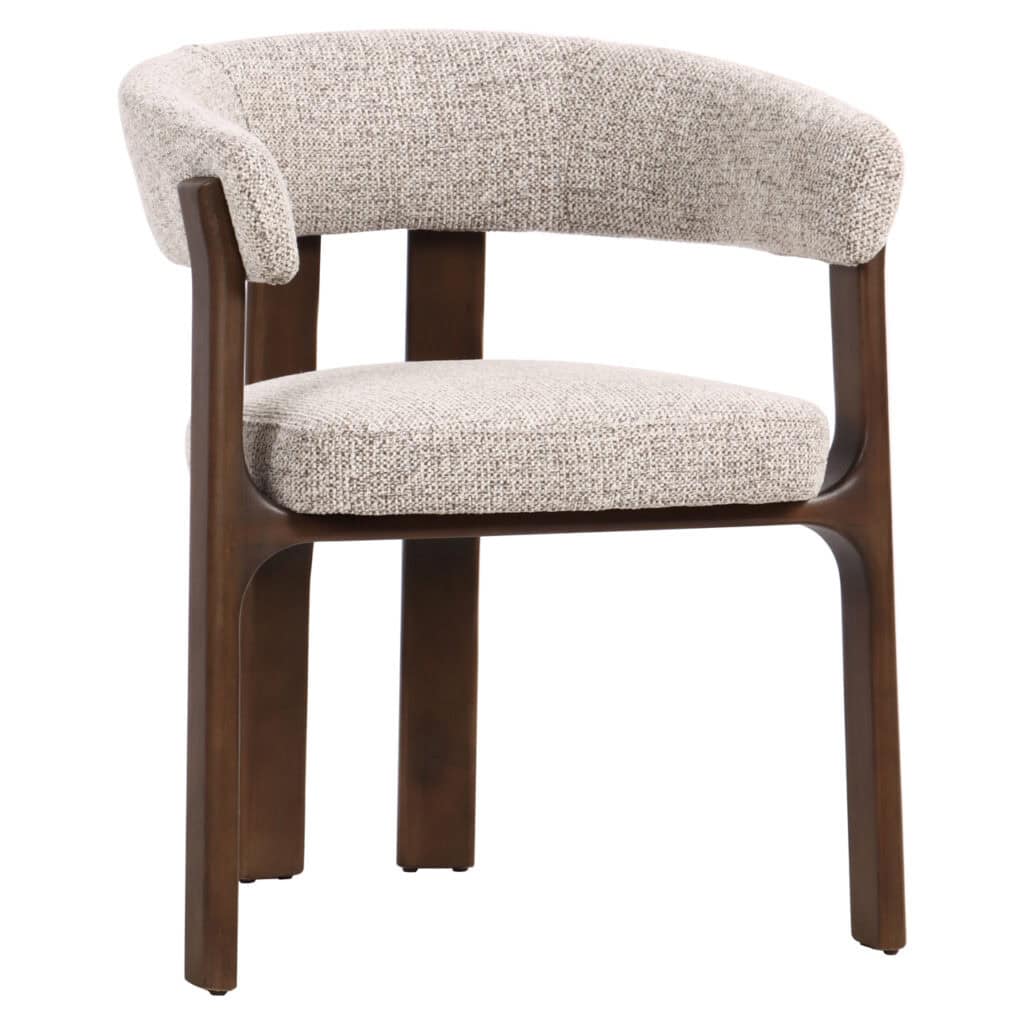 Chaise moderne en bois Chaise revêtement en tissu beige, élégante et confortable, idéale pour la décoration d'intérieur.