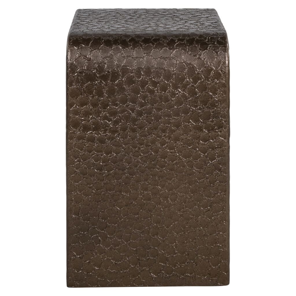 Modern wooden side table with a metal finish for stylish interiors.