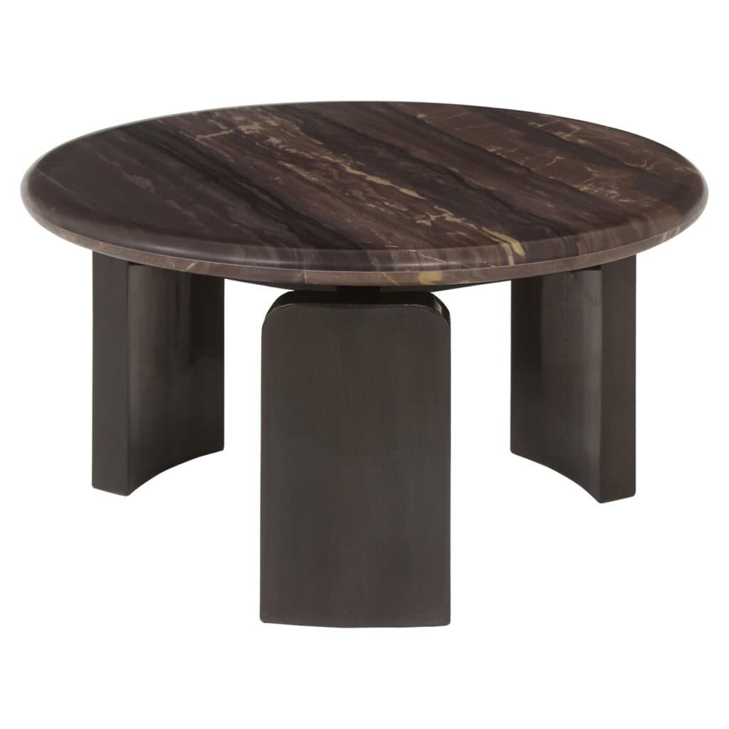 Table de salon moderne en marbre Table de salon des pieds en bois noir, élégante et raffinée pour le Table de salon .