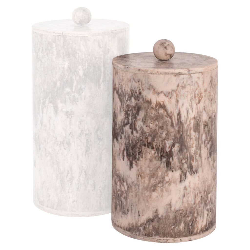 Marble side tables with round tops and spherical decorations, featuring a modern and stylish design.