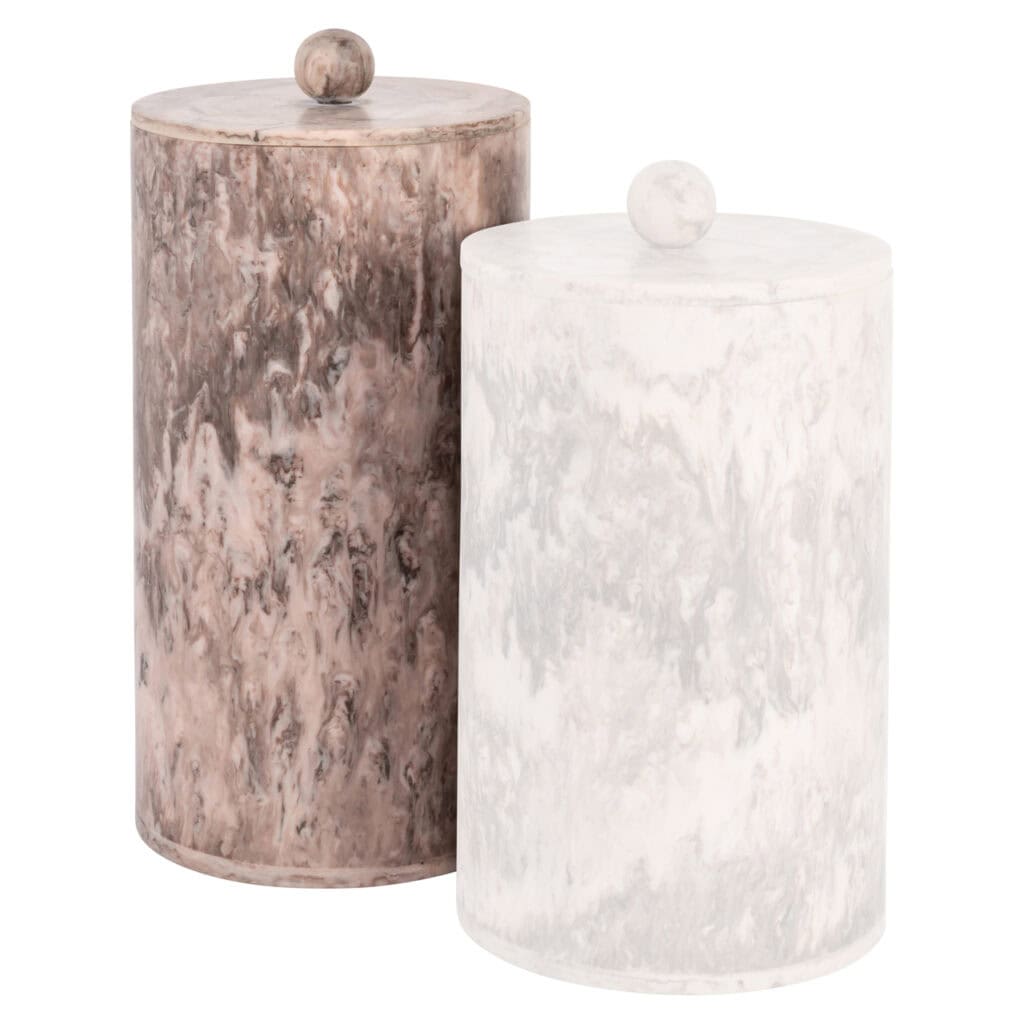 Large chocolate-brown storage box with a round knob—elegant and functional.