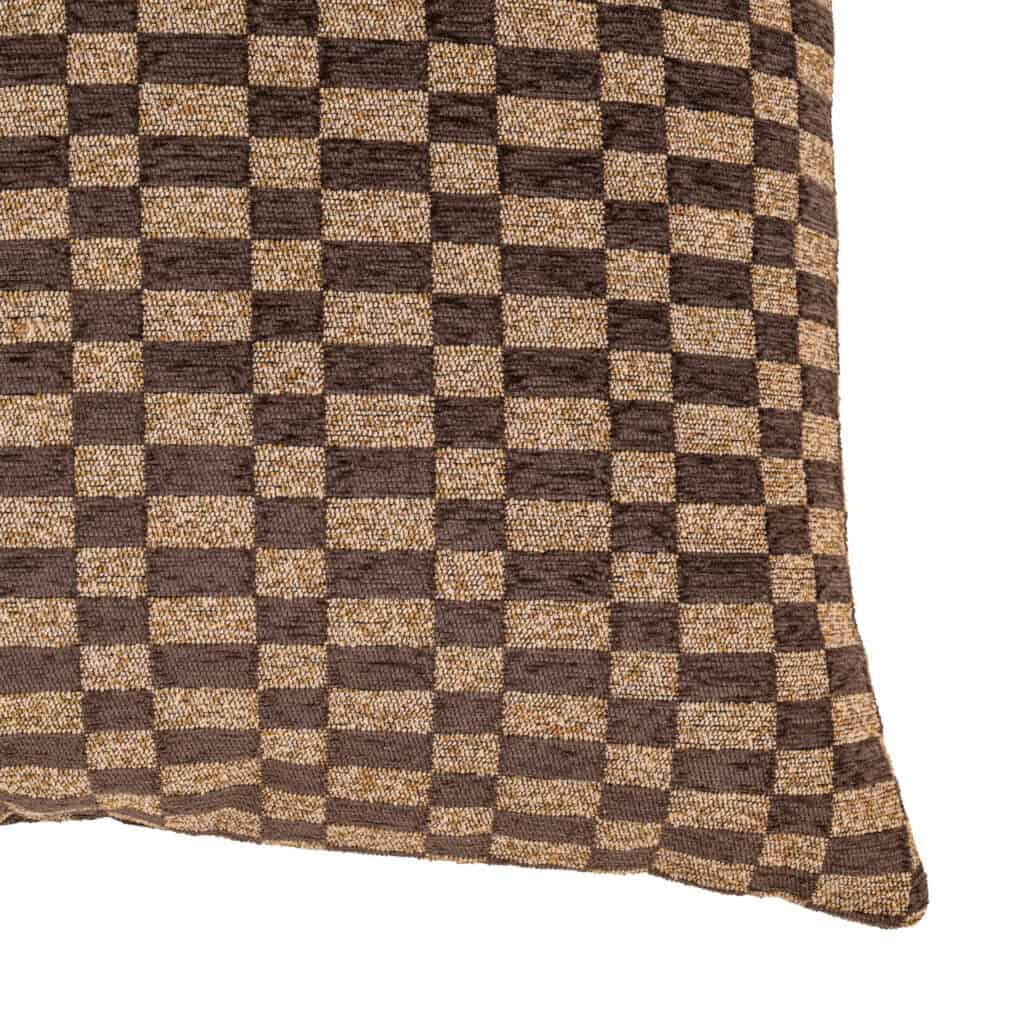 Coussin en tissu Coussin géométriques, Coussin des tons marron et beige, au design moderne.