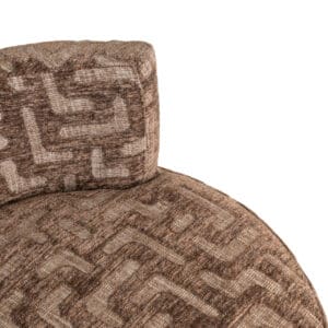Franny lounge chair in brown Labyrinth fabric: modern design and comfort.