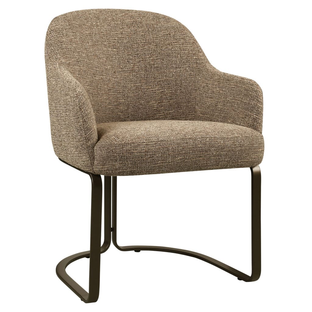Moderner Stoffsessel mit Metallgestell, ideal für eine elegante Inneneinrichtung.
