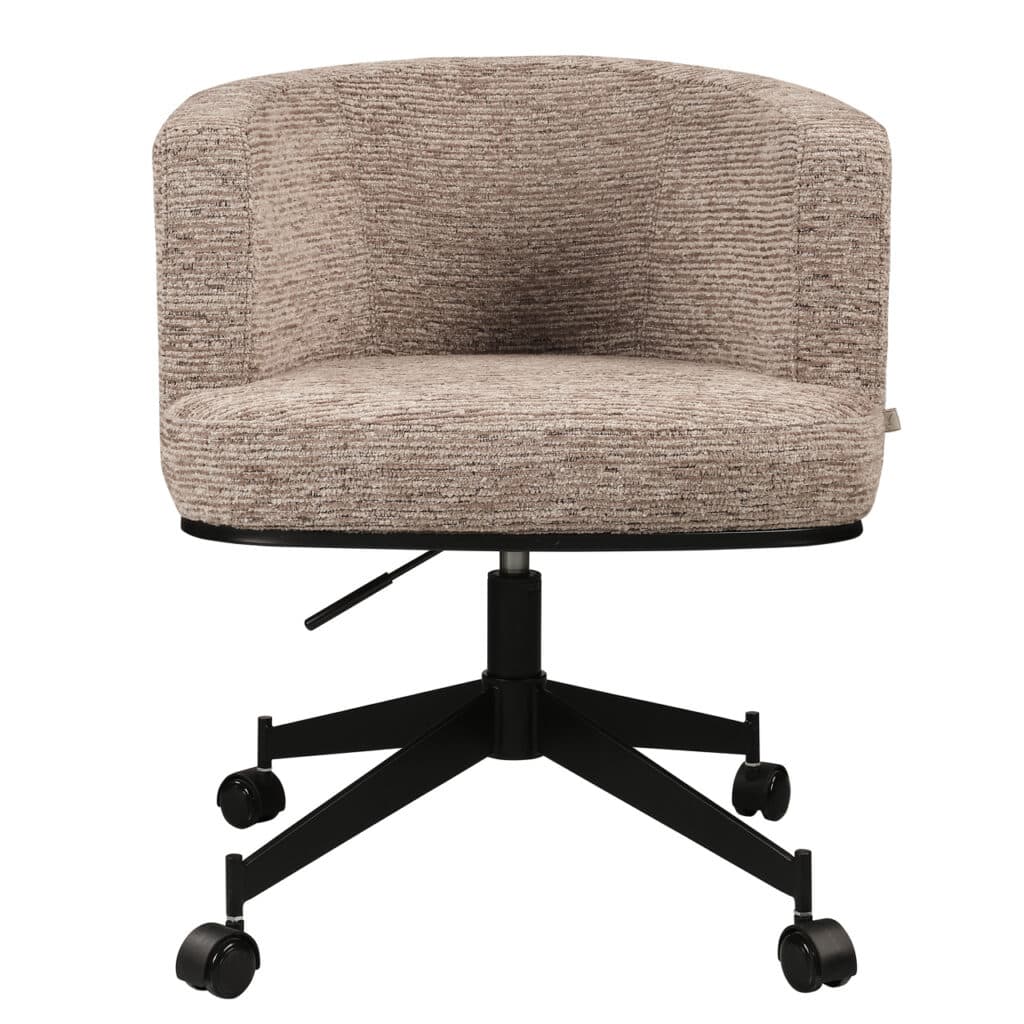 Bequemer Bürostuhl mit Rollen und Stoffbezug für das Büro oder zu Hause.