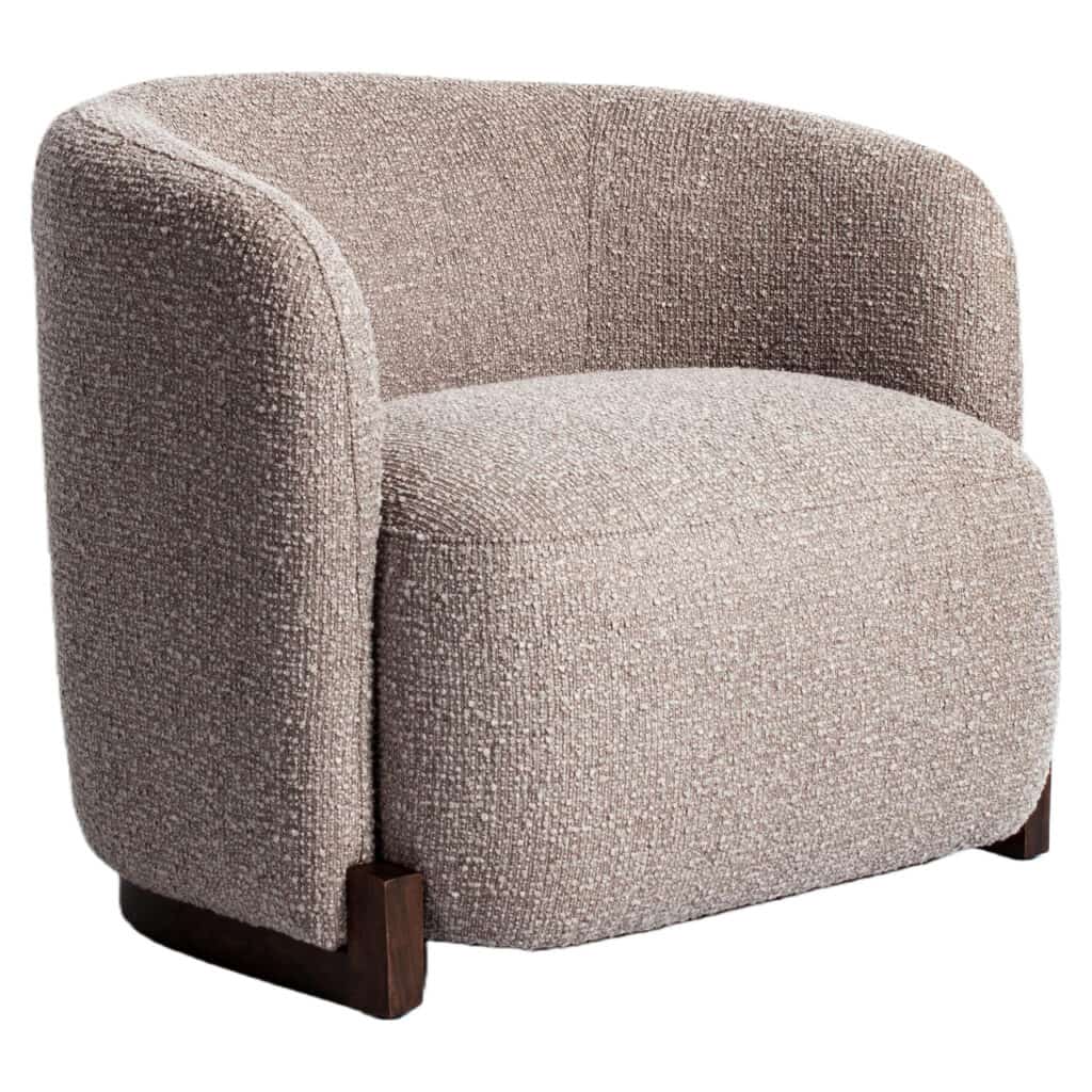 A comfortable upholstered bench with wooden legs, perfect for modern interiors.