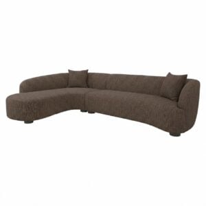 Canapé angle marron, moderne et confortable, idéal pour les intérieurs élégants.