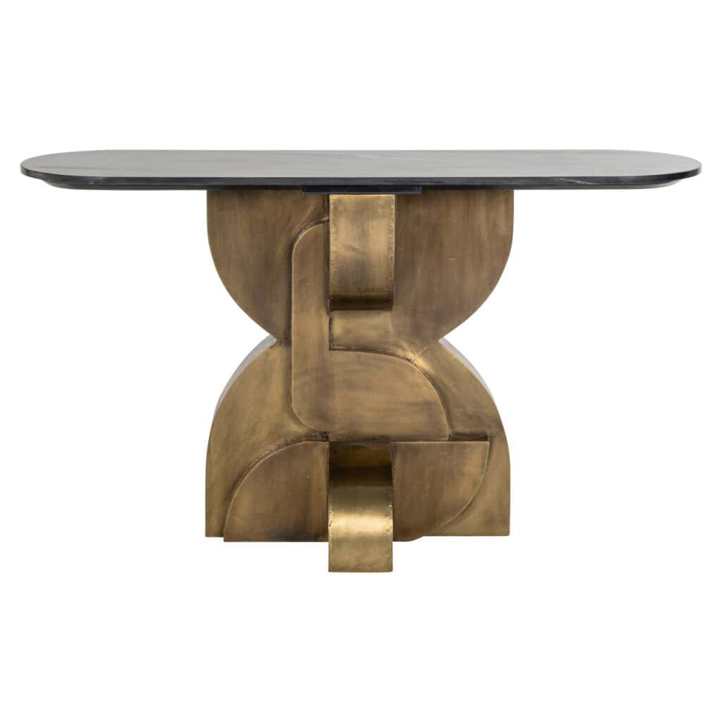 Élégante console Maddox en noir et gold, pièce de décoration moderne.