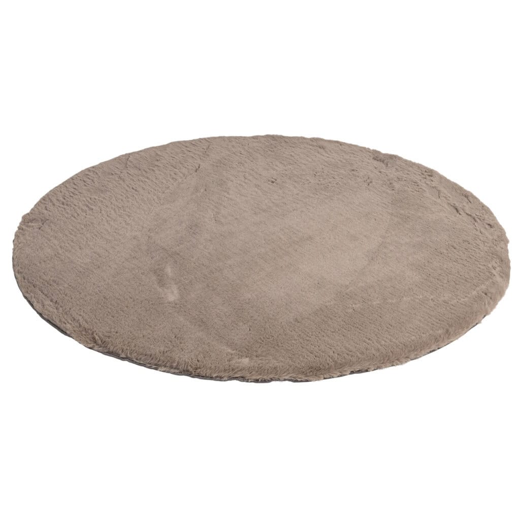 Tapis rond Tapis 160Ø, couleur sable, pour le salon ou la chambre.