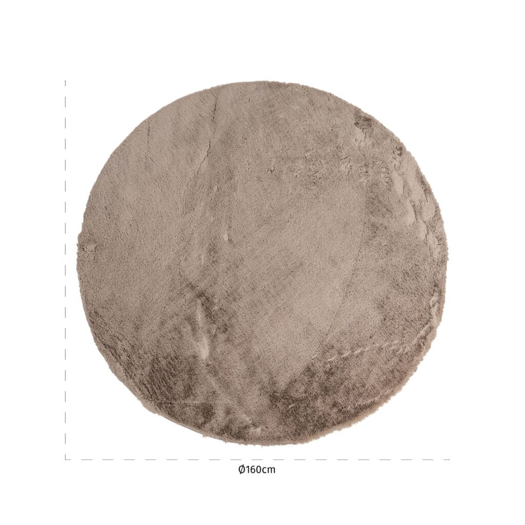 Tapis rond Tapis sable, 160 cm de diamètre, texture douce.