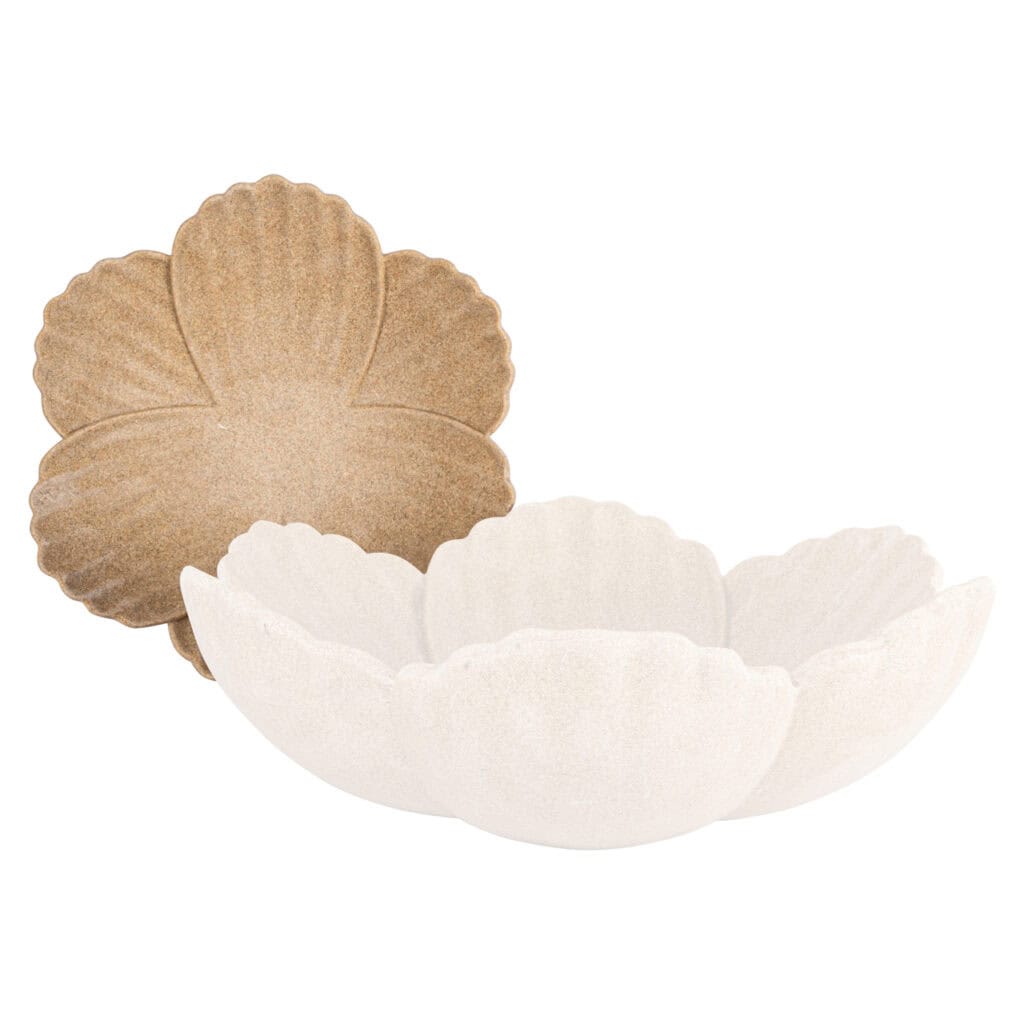 Small beige Shellie Bowl matching shells—elegant and decorative.