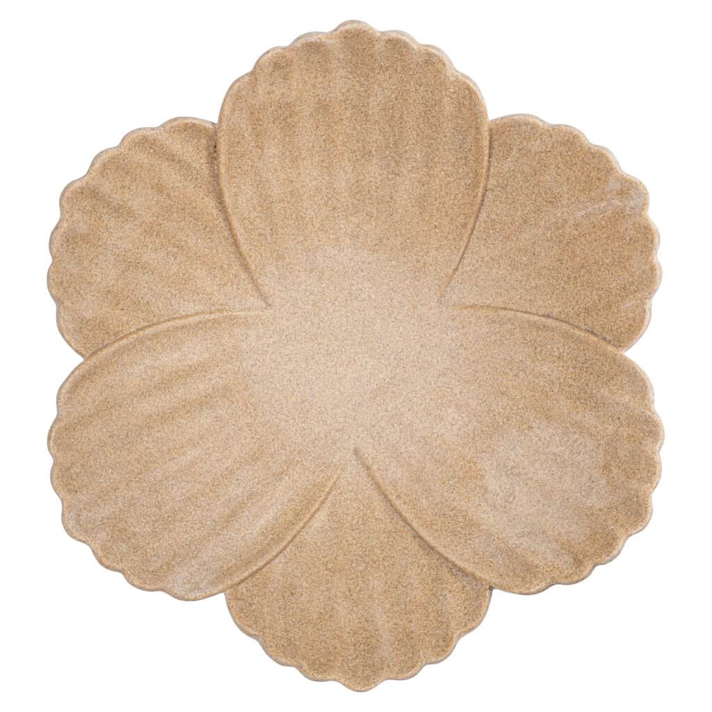 Beige, petal-shaped Bowl for decoration.