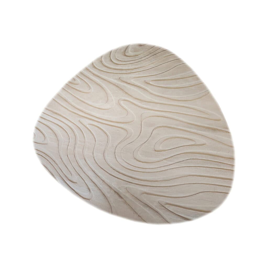 Uniek houten kunstobject met natuurlijke nerfpatronen.