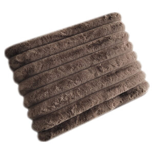 Taupe plaid stof voor interieurdecoratie, zacht en luxe textuur.
