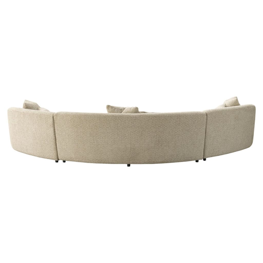 Luxe beige hoekbank met kussens voor modern interieur.