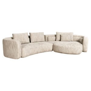 Bank Angusto lounge bank in softweave, beige, modern design.