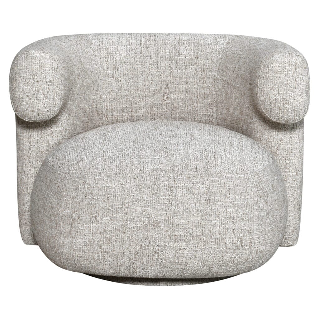 Lounge stoel Talley in cream tweed met draaibaar ontwerp.
