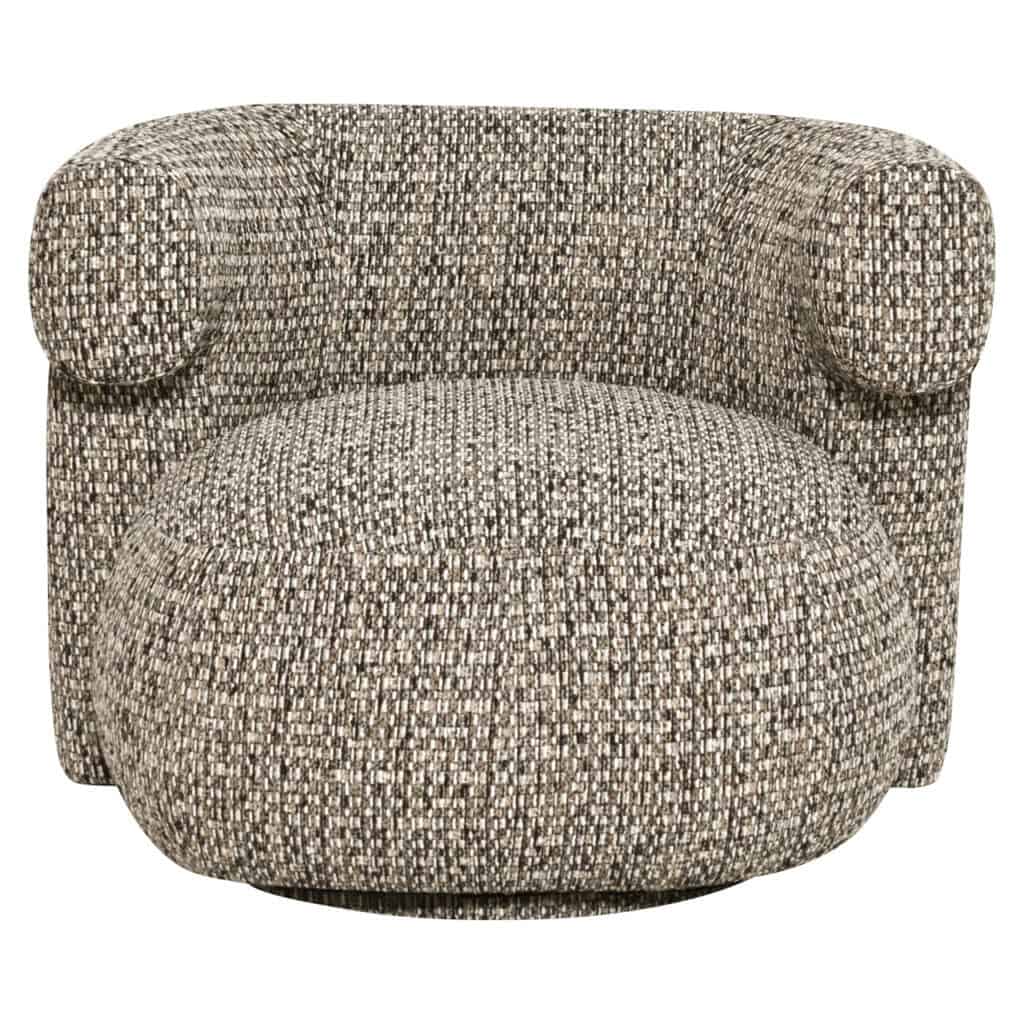 Comfortabele lounge stoel Talley in cobblestone stof.