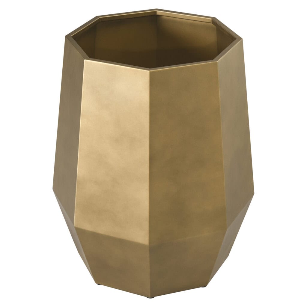 Large Axis planter in gold bronze gold for outdoor or indoor use.