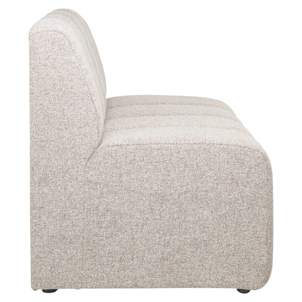 Eetkamerbank Landmark Cayenne in beige stof, modern design.