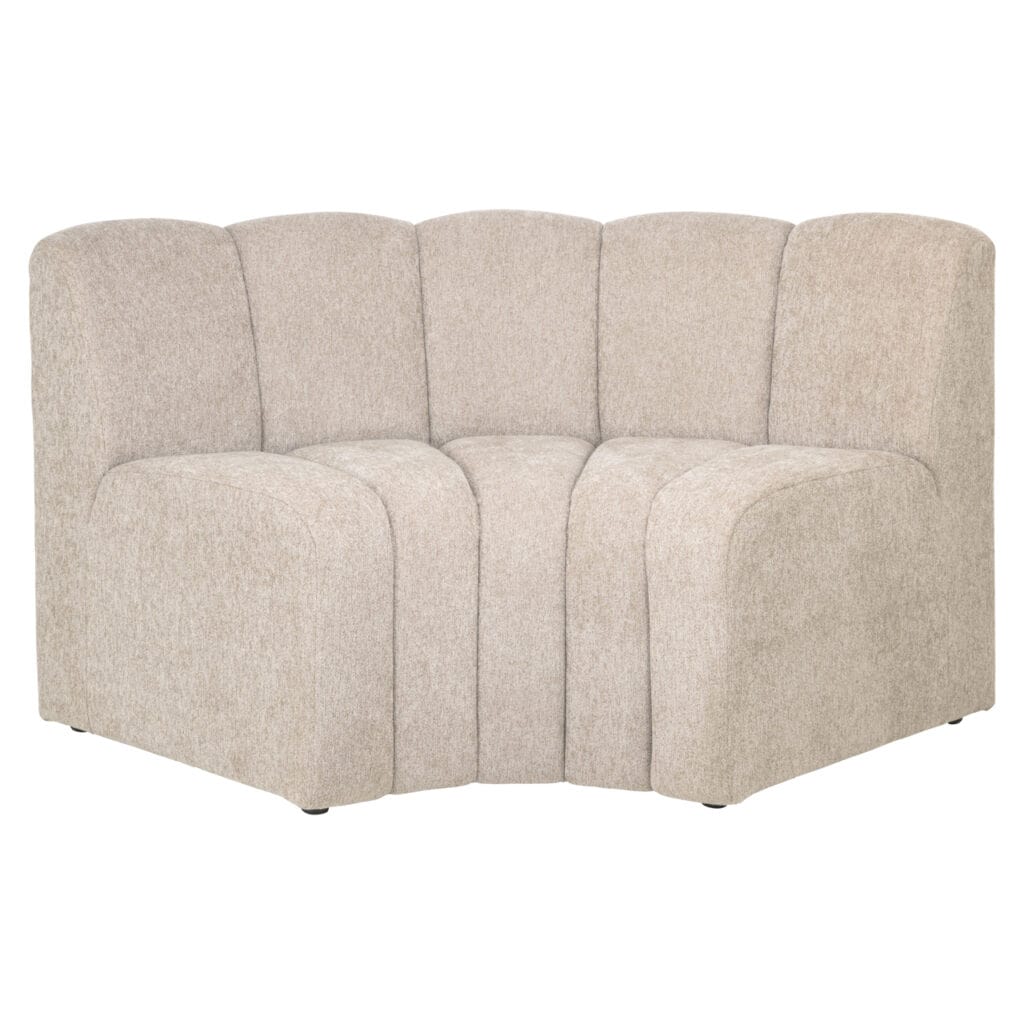 Eetkamerbank Landmark in be easy sand kleur, rond en comfortabel.