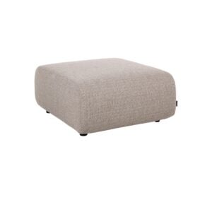 Beige stoffen poef met zachte textuur voor interieurdecoratie.