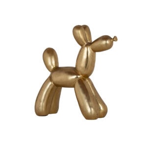 Dekorative goldene Hundestatue, einzigartiges Kunstobjekt für die Inneneinrichtung.