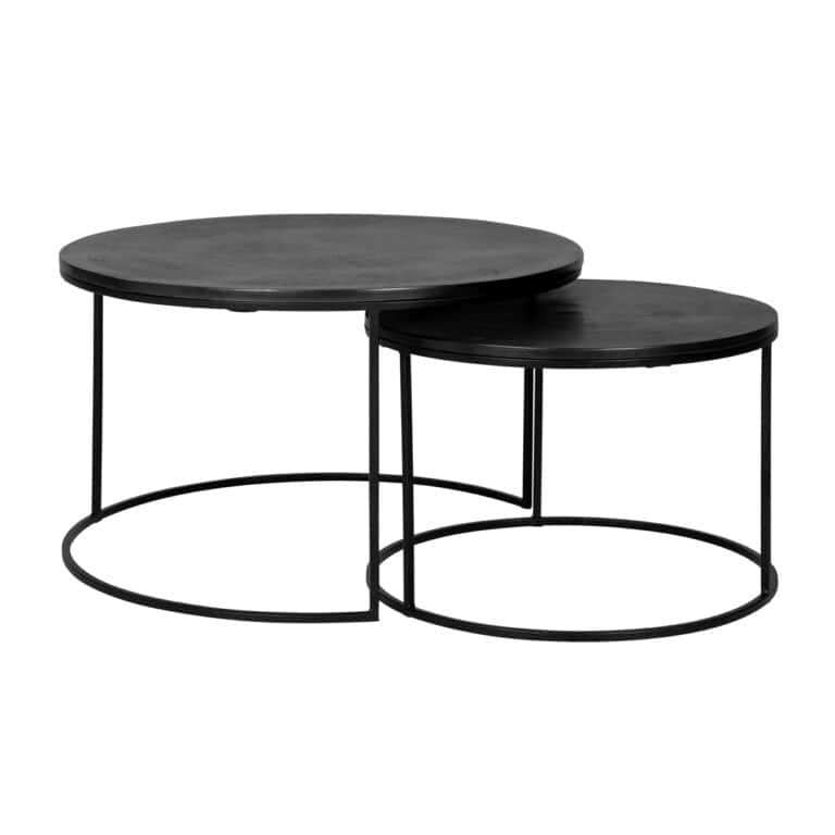 Moderne zwarte salontafels van Richmond Interiors, set van 2, industrieel design.