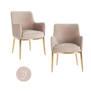 Set of 2 Breeze in khaki with gold legs.